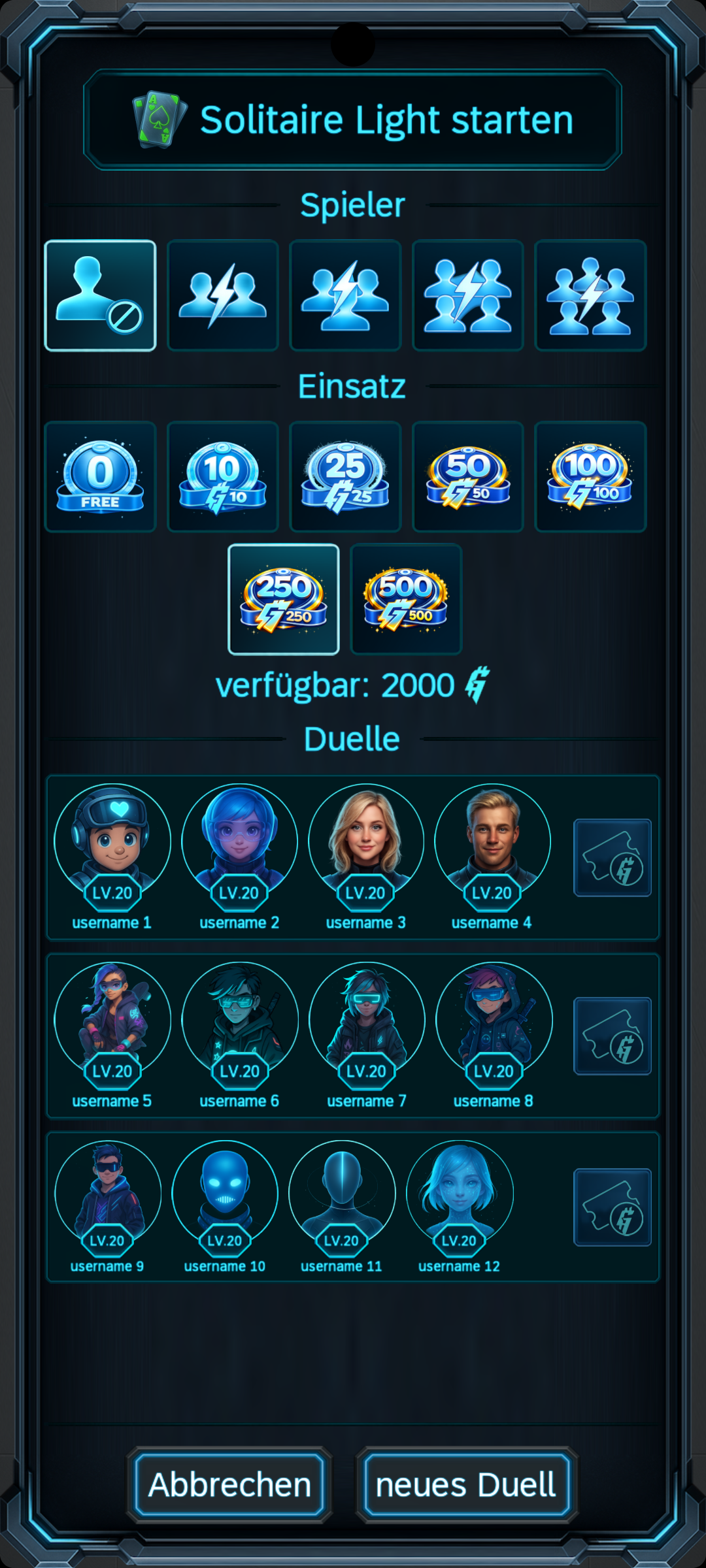 Hab die volle Kontrolle beim Start eines Duells