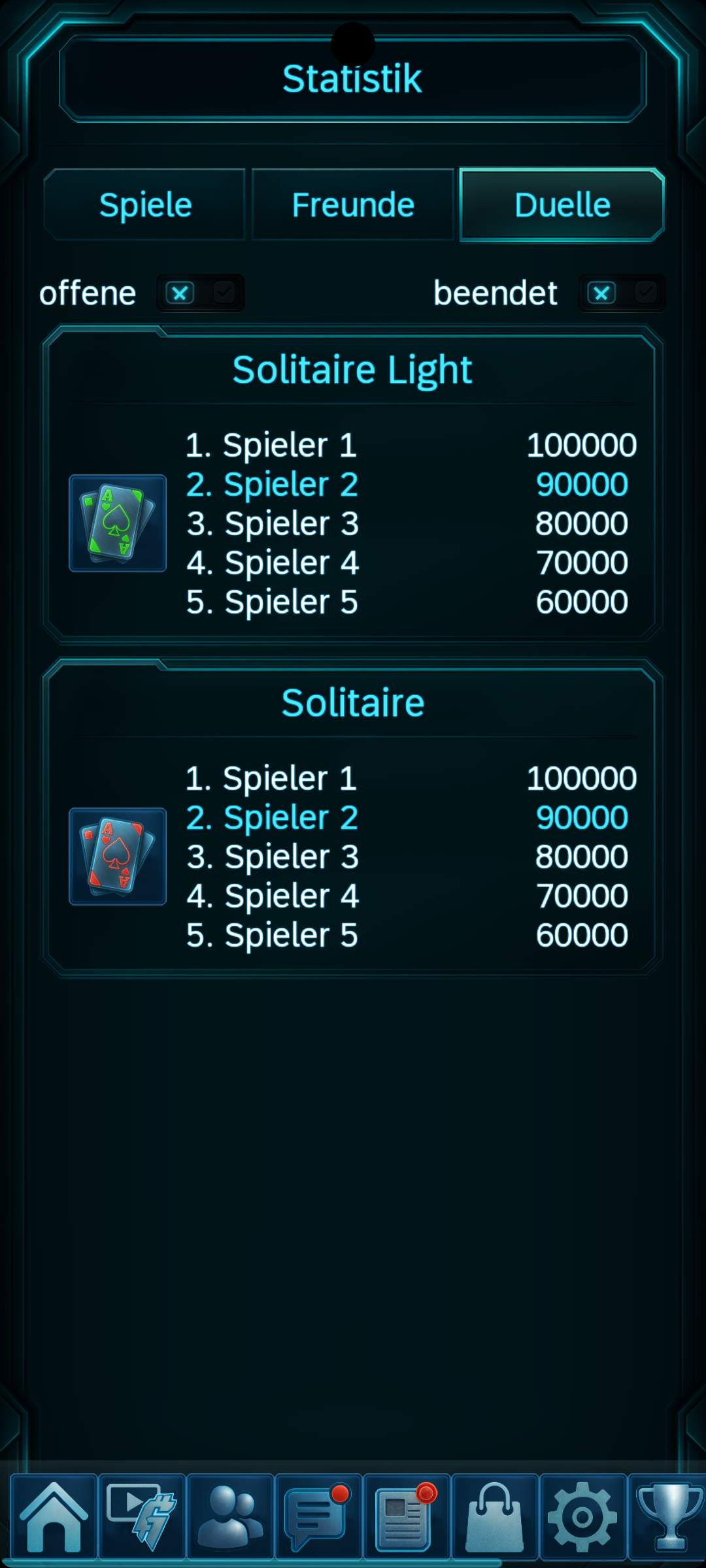 Schau dir deine letzten Duelle an